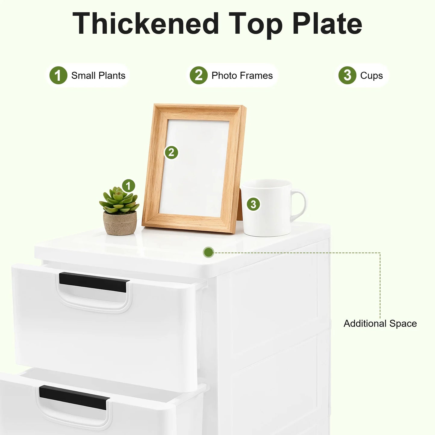 Five Drawer Stackable Plastic Storage Cabinet With Rolling Casters