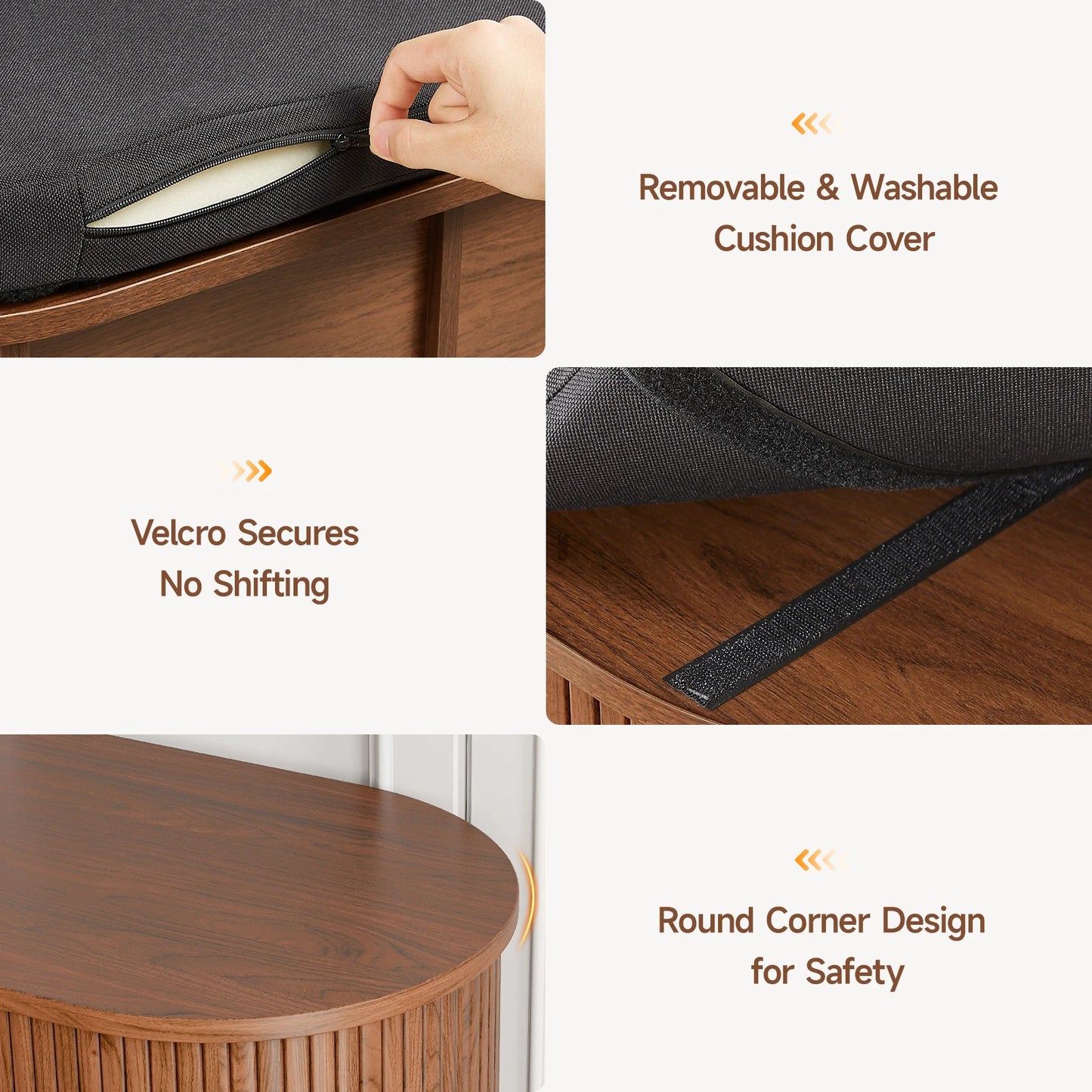Three Tier Wooden Shoe Storage Bench With Cushioned Seat