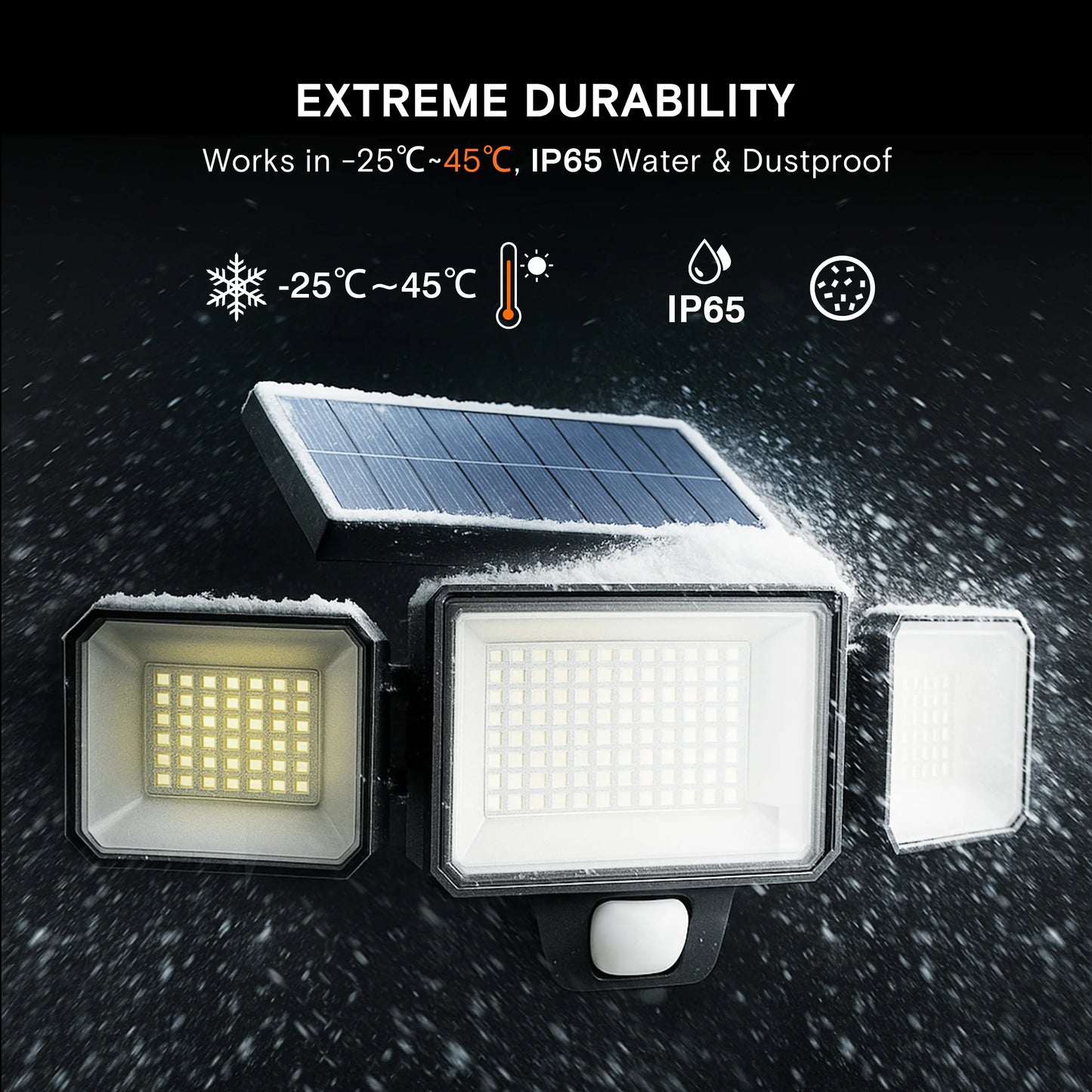 Solar Three Head Motion Sensor Outdoor Security Light