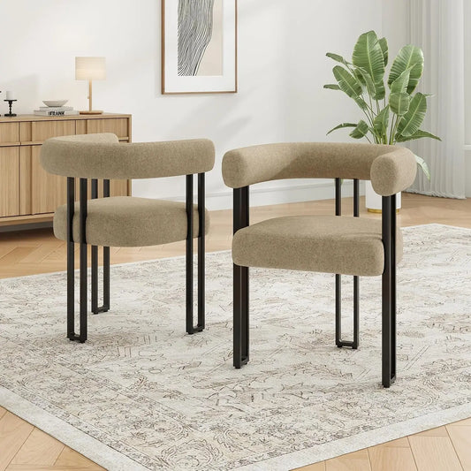FARINI Modern Upholstered Dining Arm Chairs With Cushioned Seats