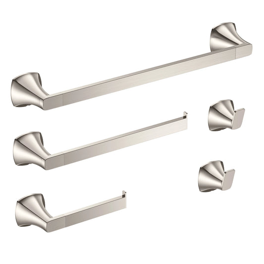 Wall Mount Five Piece Bathroom Hardware Set With Towel Ring