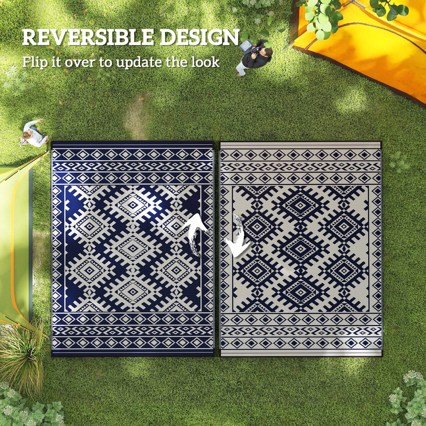 Contemporary Geometric Polypropylene Outdoor Area Rug