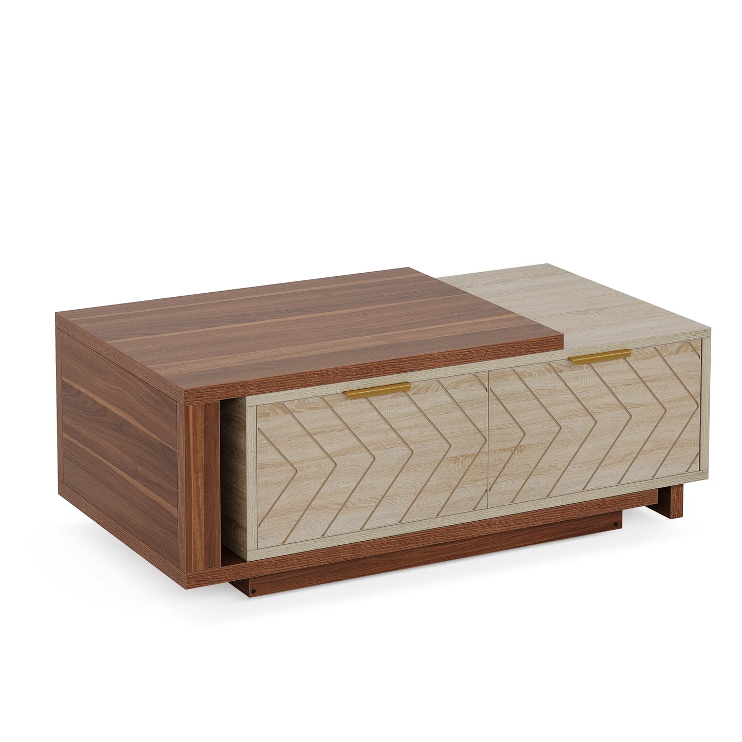 Tribesigns Extendable Wood Coffee Table With Storage Drawers