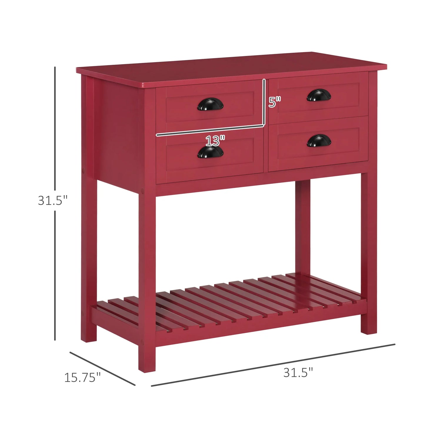 HOMCOM Modern Sideboard Buffet Cabinet With Four Drawer Storage