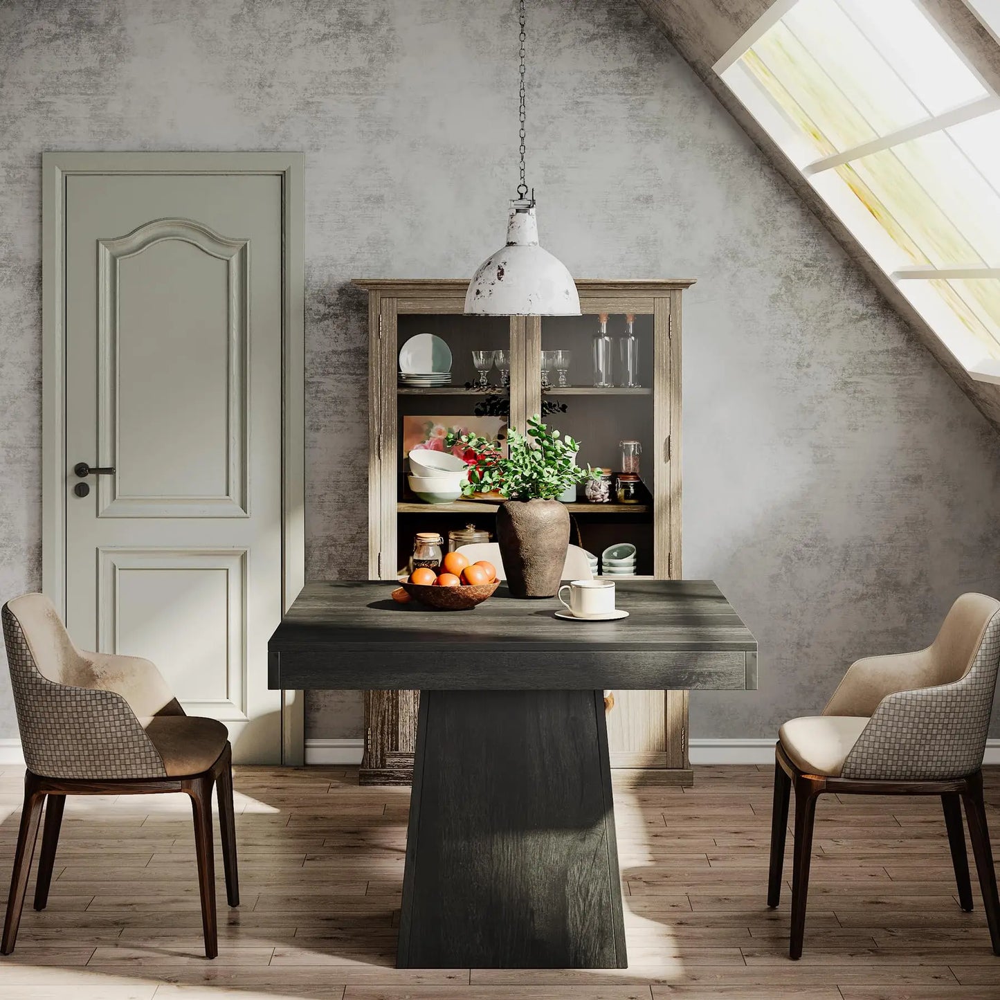 Tribesigns Square Wooden Dining Table With Sturdy Pedestal Base