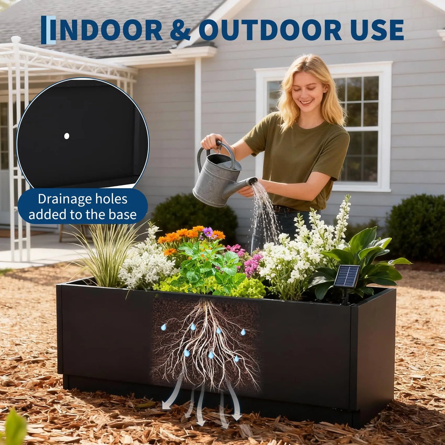 HiMISS Metal Planter Box With LED Light Strips And Controller
