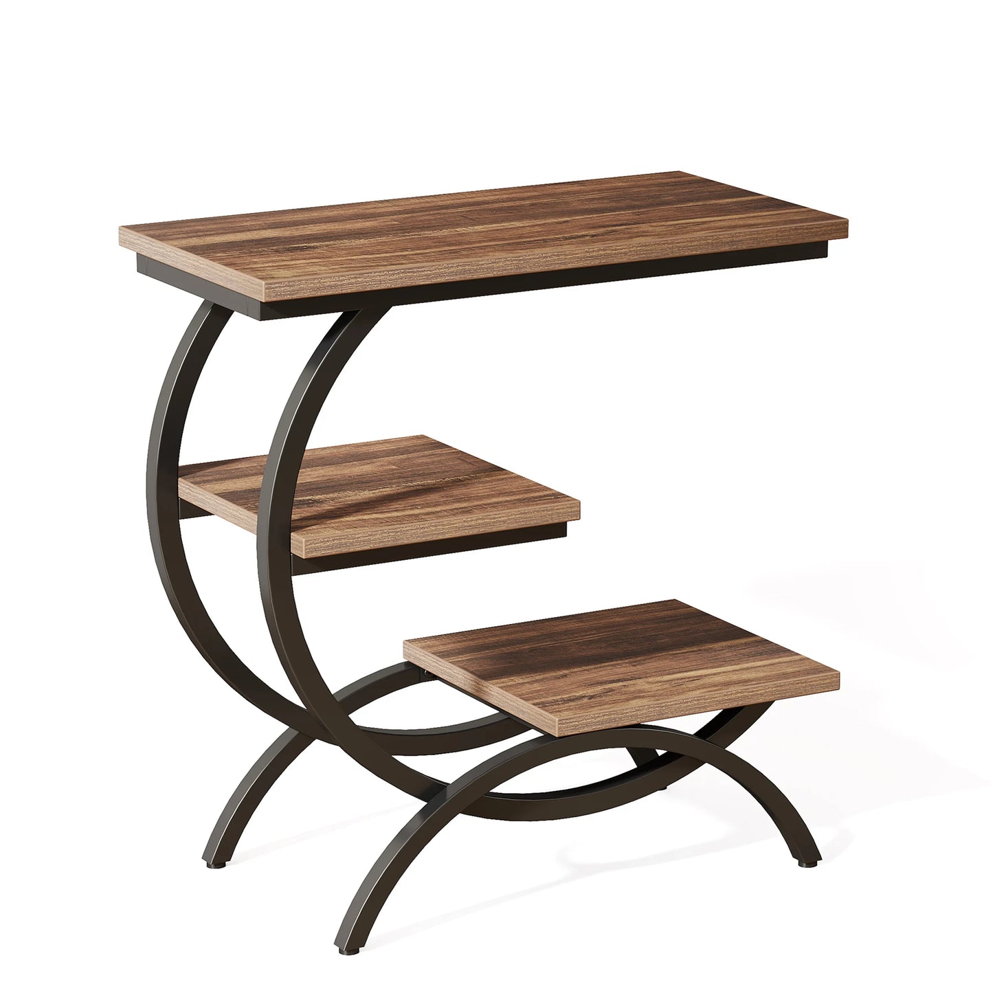 Tribesigns C-Shaped End Table for Living Room Metal Frame