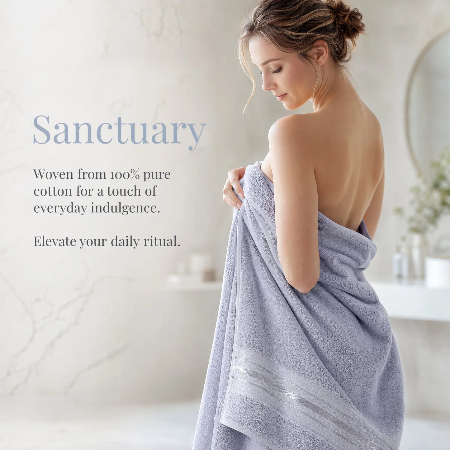 Luxurious 6 Piece Plush Cotton Turkish Bath Towel Set