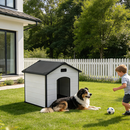 Large Waterproof Plastic Dog House With Removable Roof And Ventilation