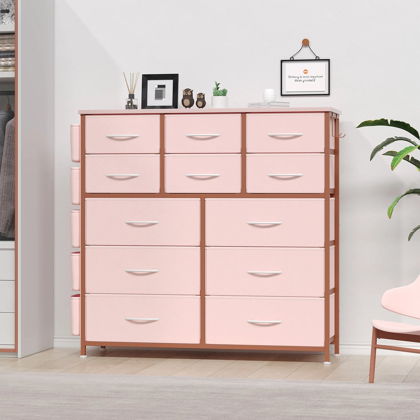 HiMISS 12 Drawer Fabric Storage Bedroom Dresser With Metal Frame