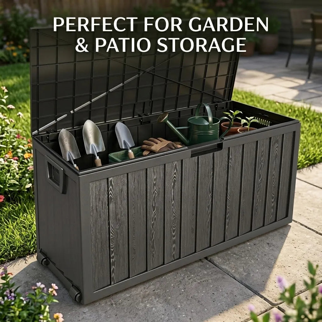 Heavy Duty Outdoor Plastic Storage Box With Rolling Wheels