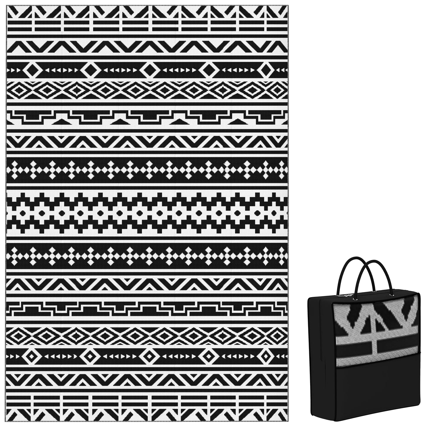 Modern Geometric Outdoor Rug Crafted From Durable Polypropylene