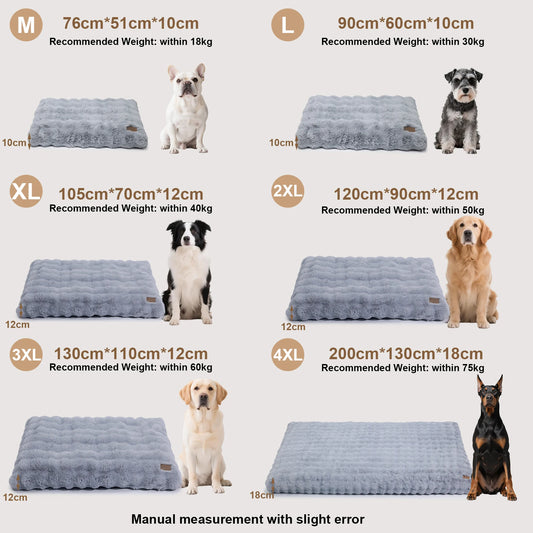 Ultra Plush Dog Bed Soft Pet Cushion Large Dog Crate Puppy Mattress Washable Mat