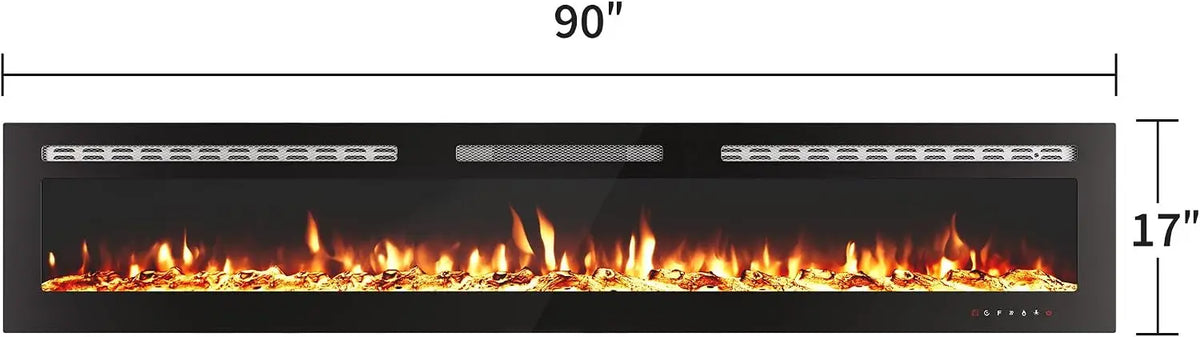 Wall Mounted Electric Fireplace Heater With Realistic Log Effects