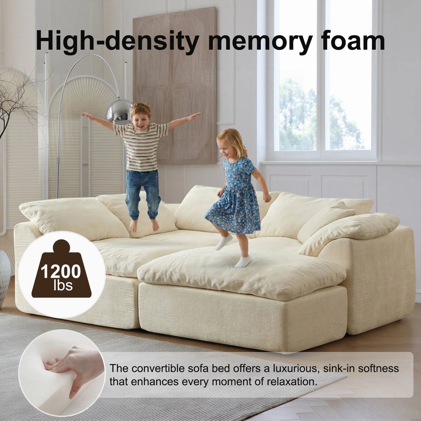 Yeflixvrau Modern Modular Sectional Sofa With Removable Cushions
