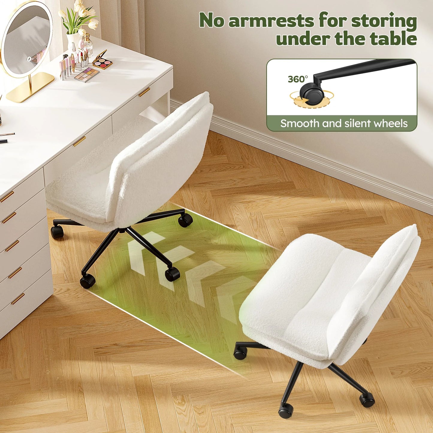 EnHomee Adjustable Height Swivel Reclining Office Desk Chair