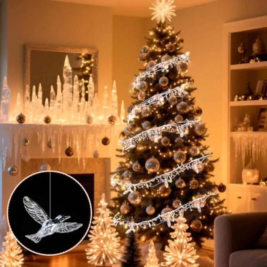 Acrylic Crystal Led Fairy Garland Waterdrop Beads Christmas Tree Decor