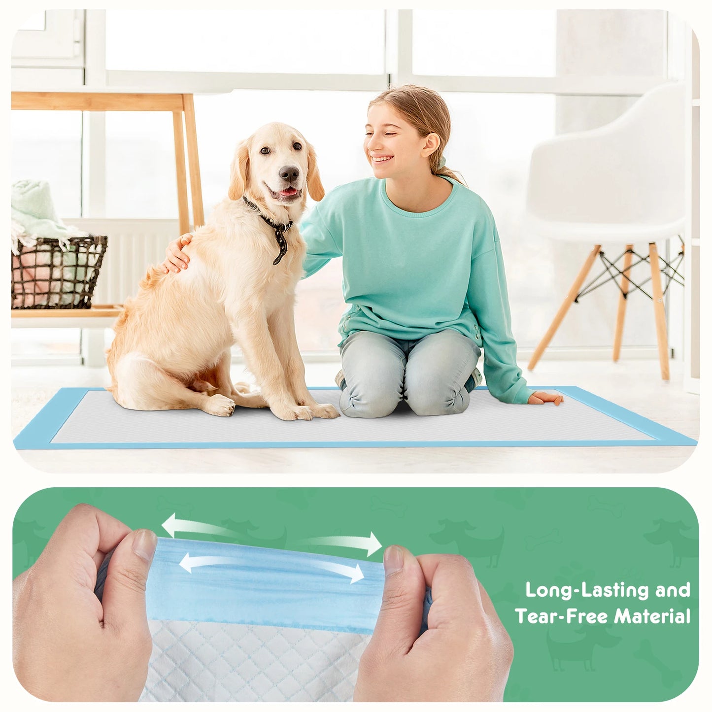 Super Absorbent Disposable Pet Pee Pads Leakproof Quick Drying Mat
