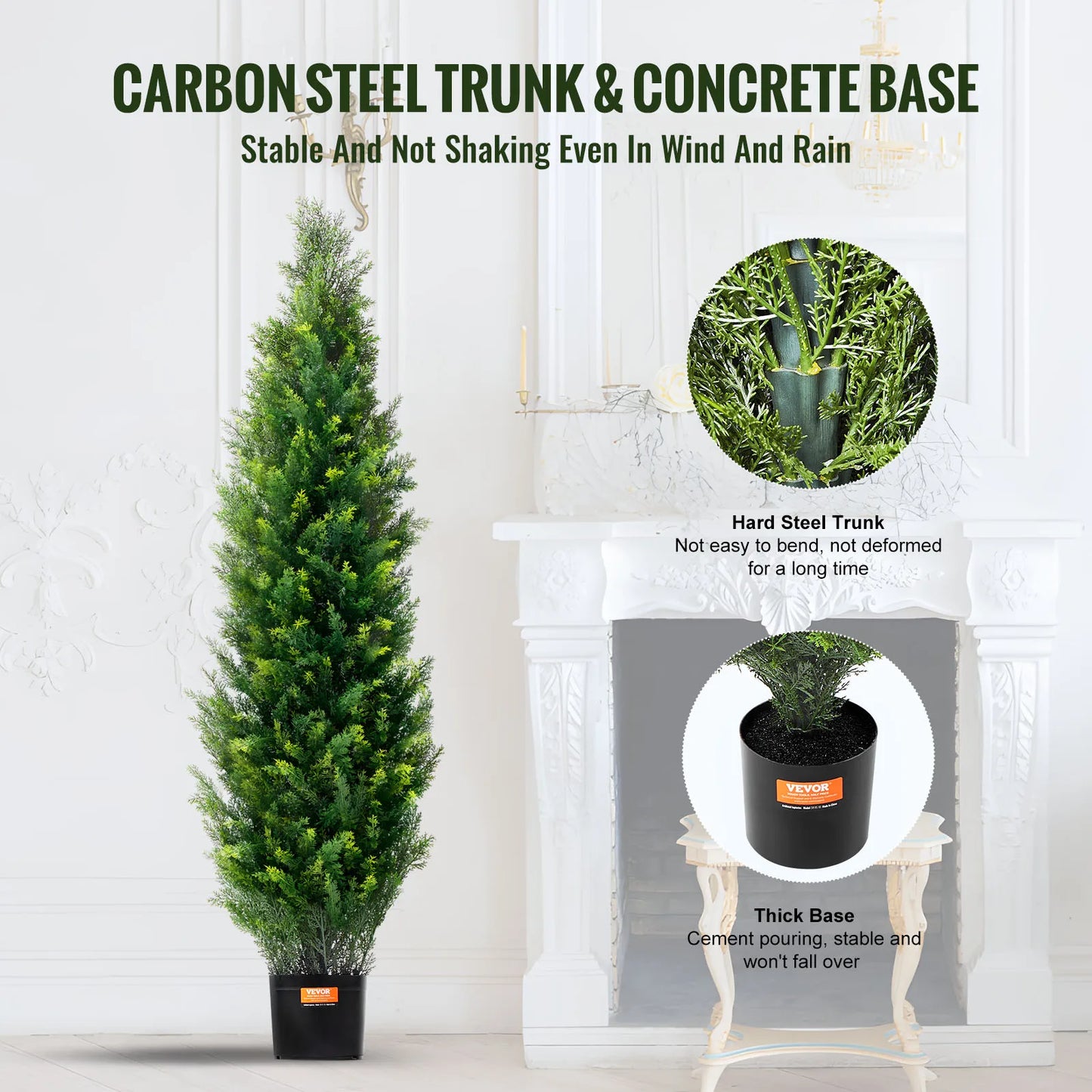 SucceBuy Artificial Cedar Topiary Tree Home Garden Decor