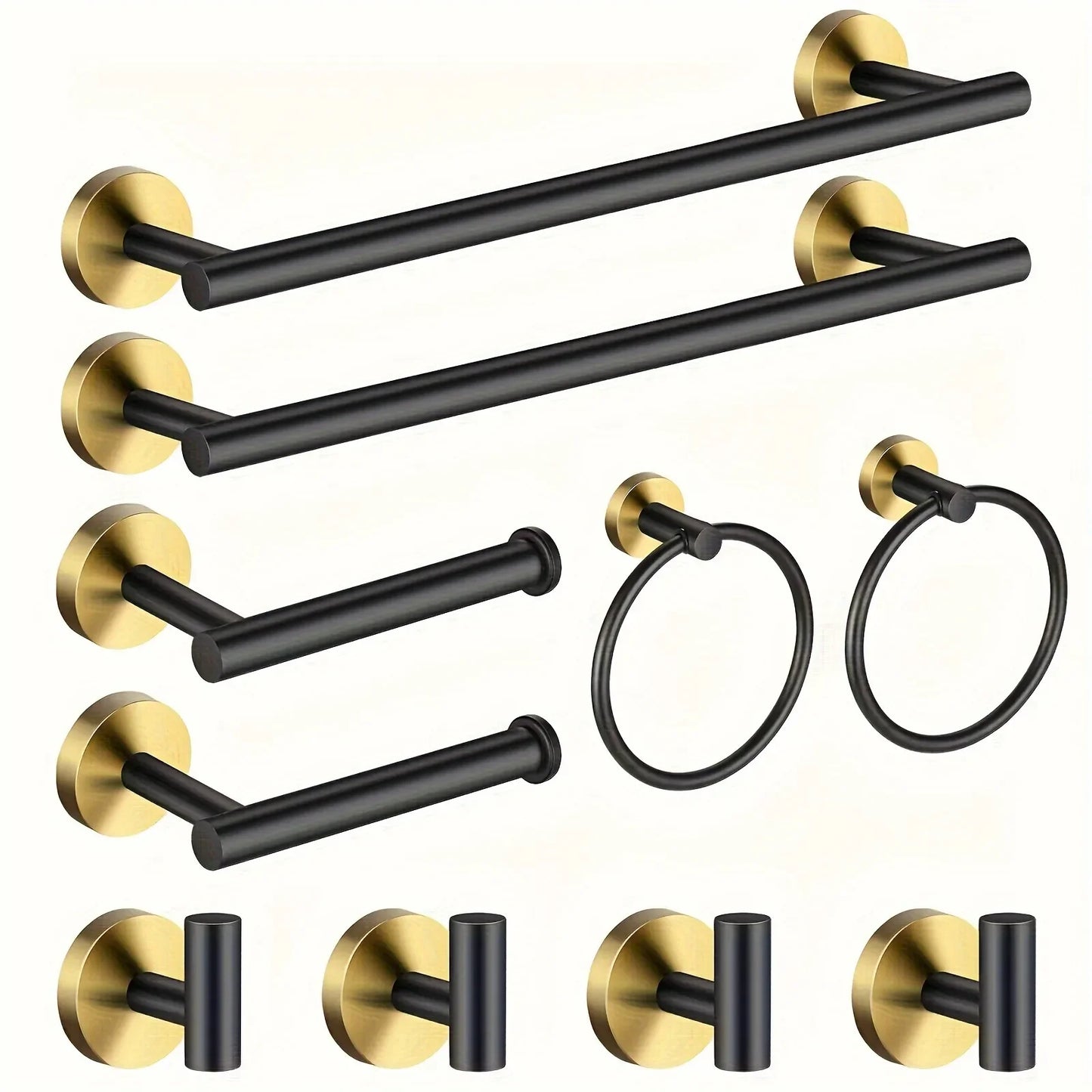 Wall Mounted Bathroom Hardware Set With Towel Bar And Ring
