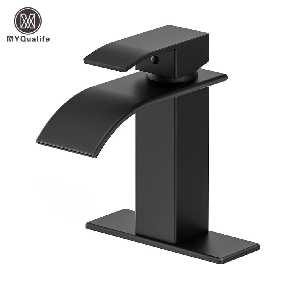 MYQualife Waterfall Basin Faucet Single Handle Hot And Cold Mixer