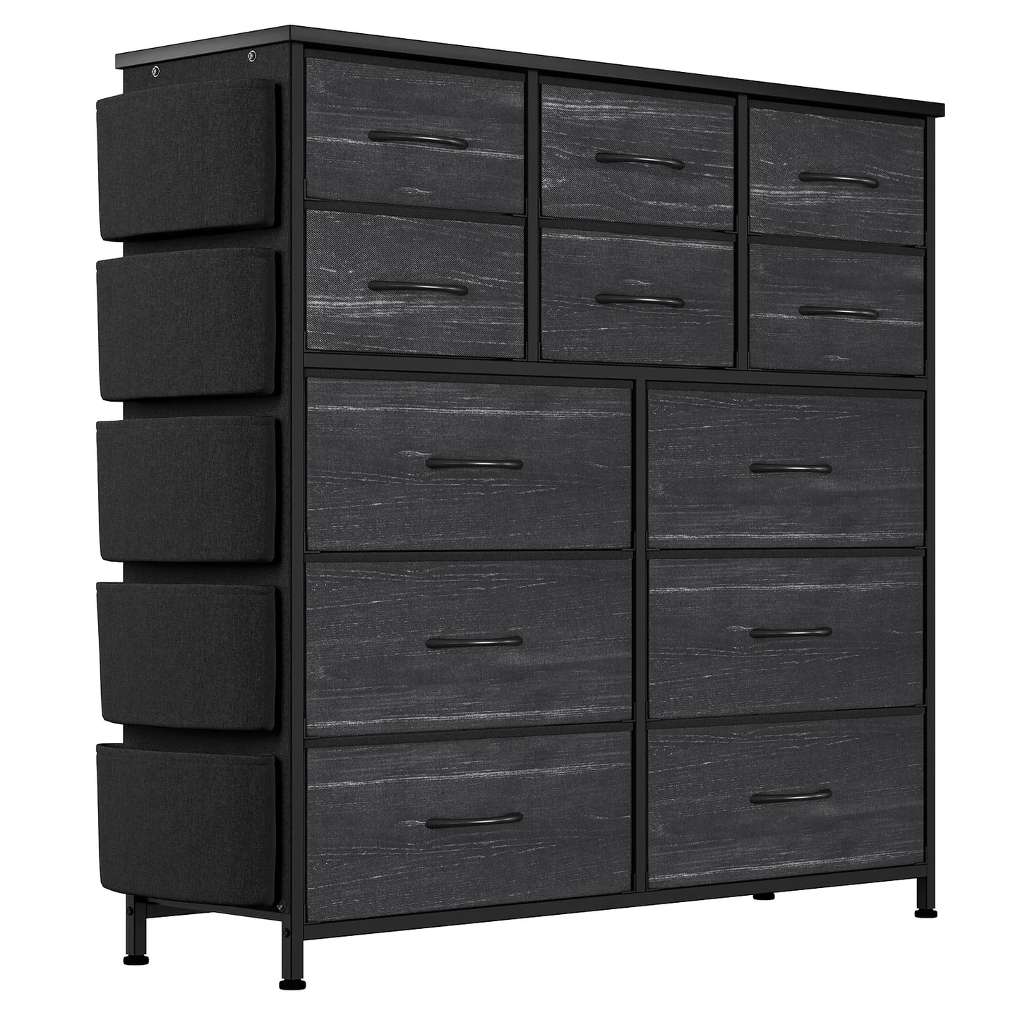 HiMISS 12 Drawer Fabric Storage Bedroom Dresser With Metal Frame