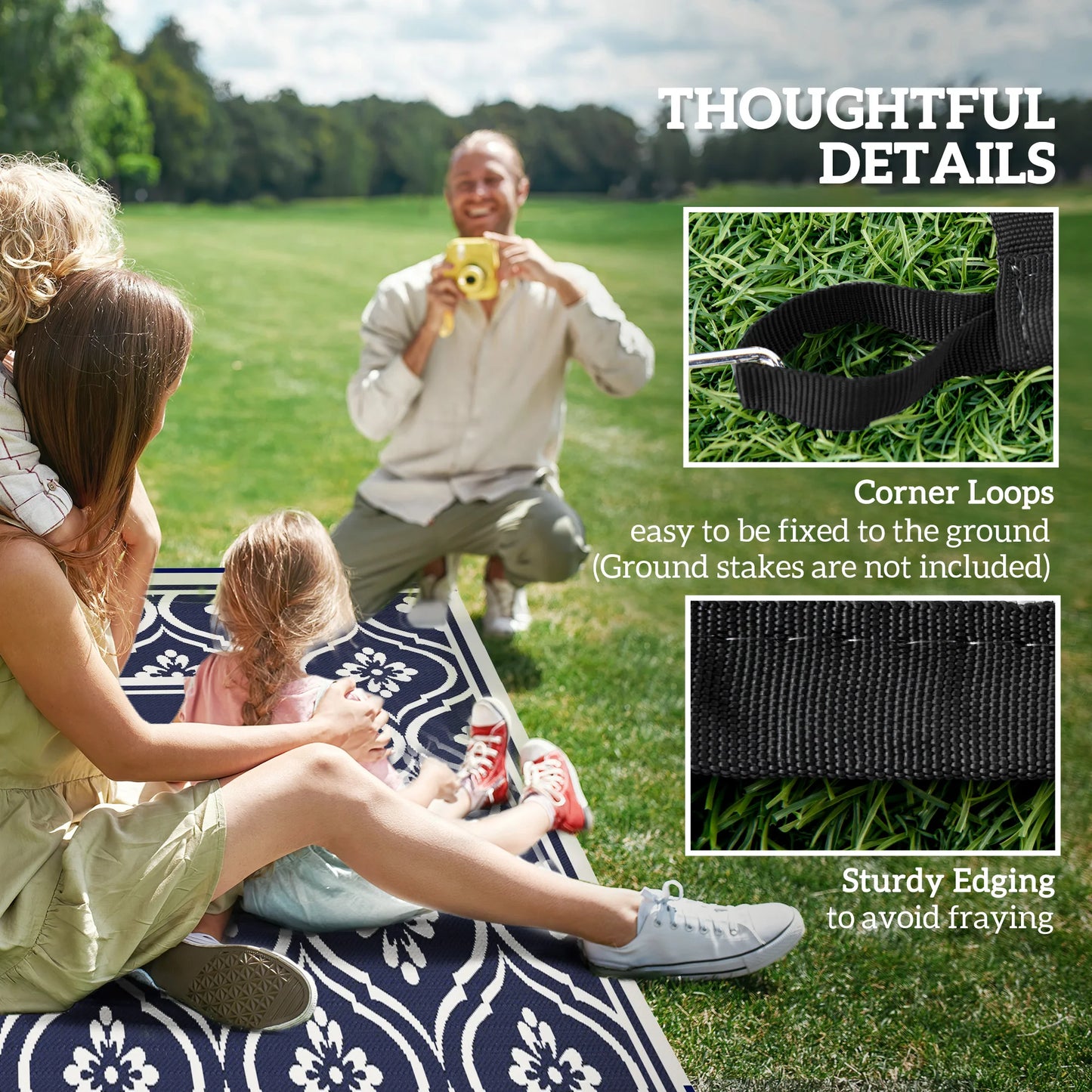 Modern Geometric Outdoor Polypropylene Area Floor Rug