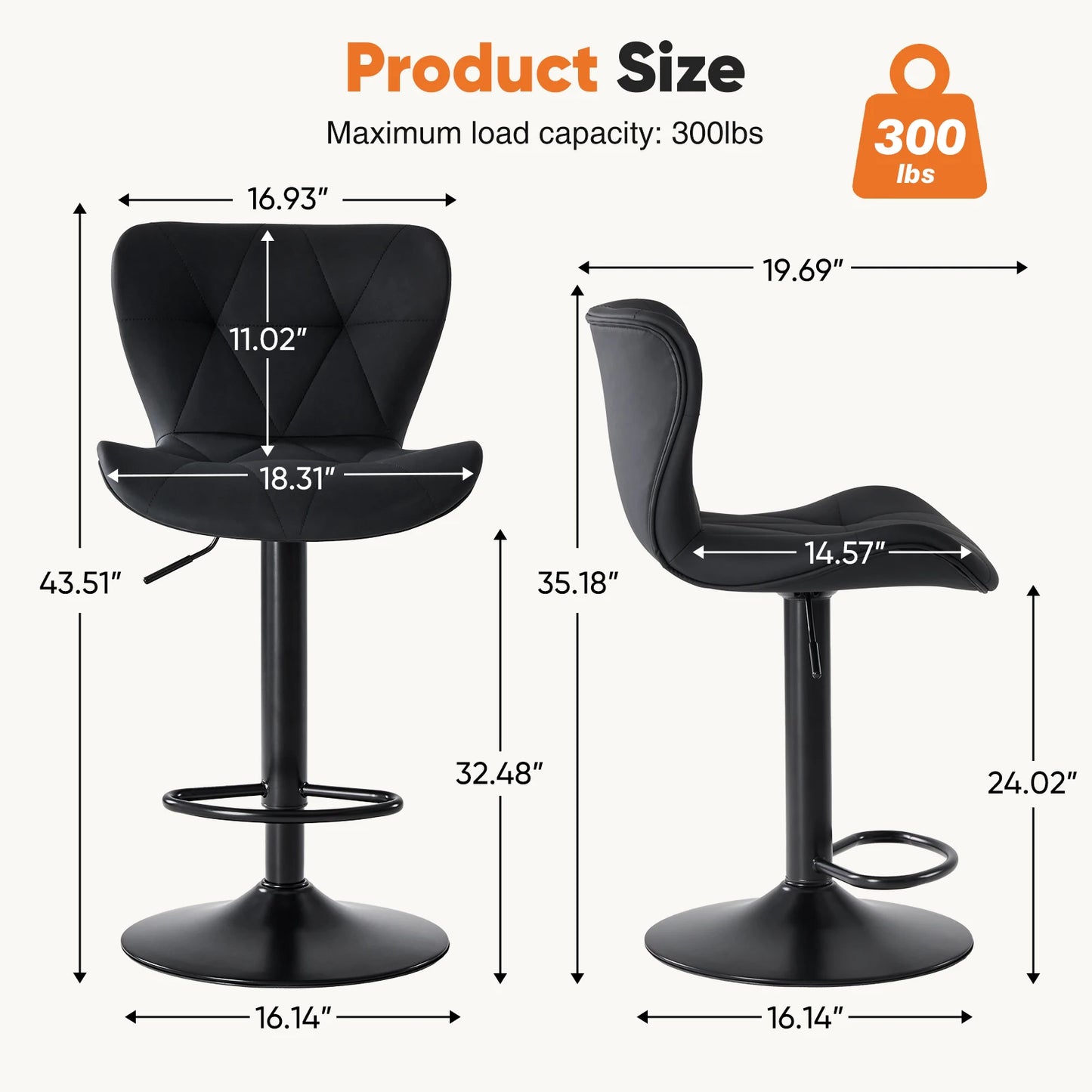 MCQ Ergonomic High Back Faux Leather Swivel Office Chair