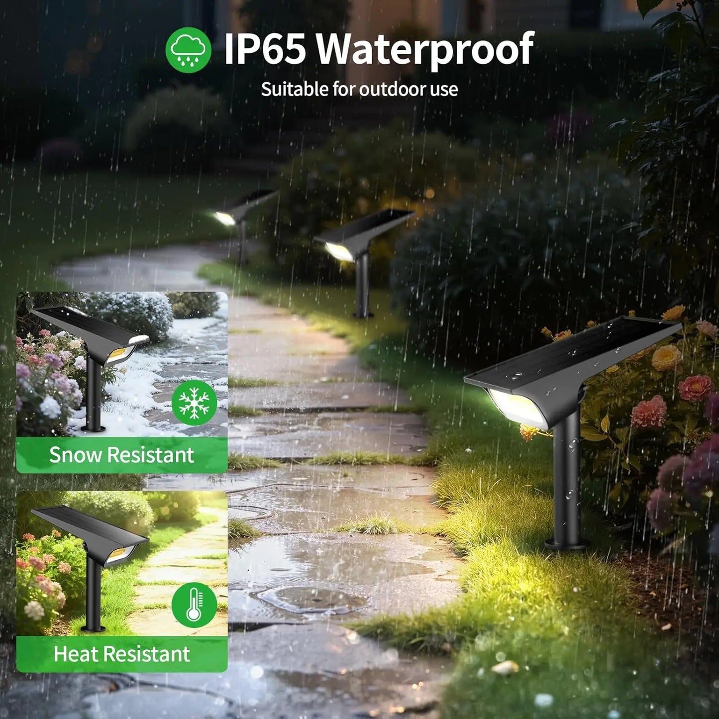 Intelamp Dimmable Solar Spotlights For Outdoor Garden Landscape Lighting