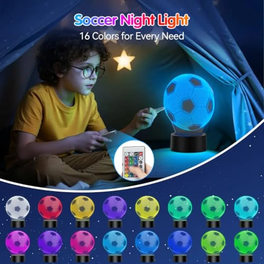 Football 3D Illusion LED Night Light With Remote Control