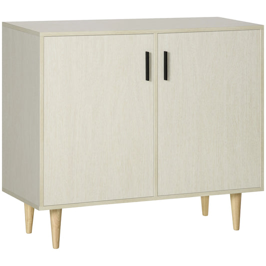Homcom Sideboard Buffet Cabinet With Double Doors And Adjustable Shelves