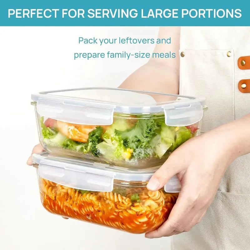 Glass Food Storage Containers With Airtight Lids Leakproof Meal Prep