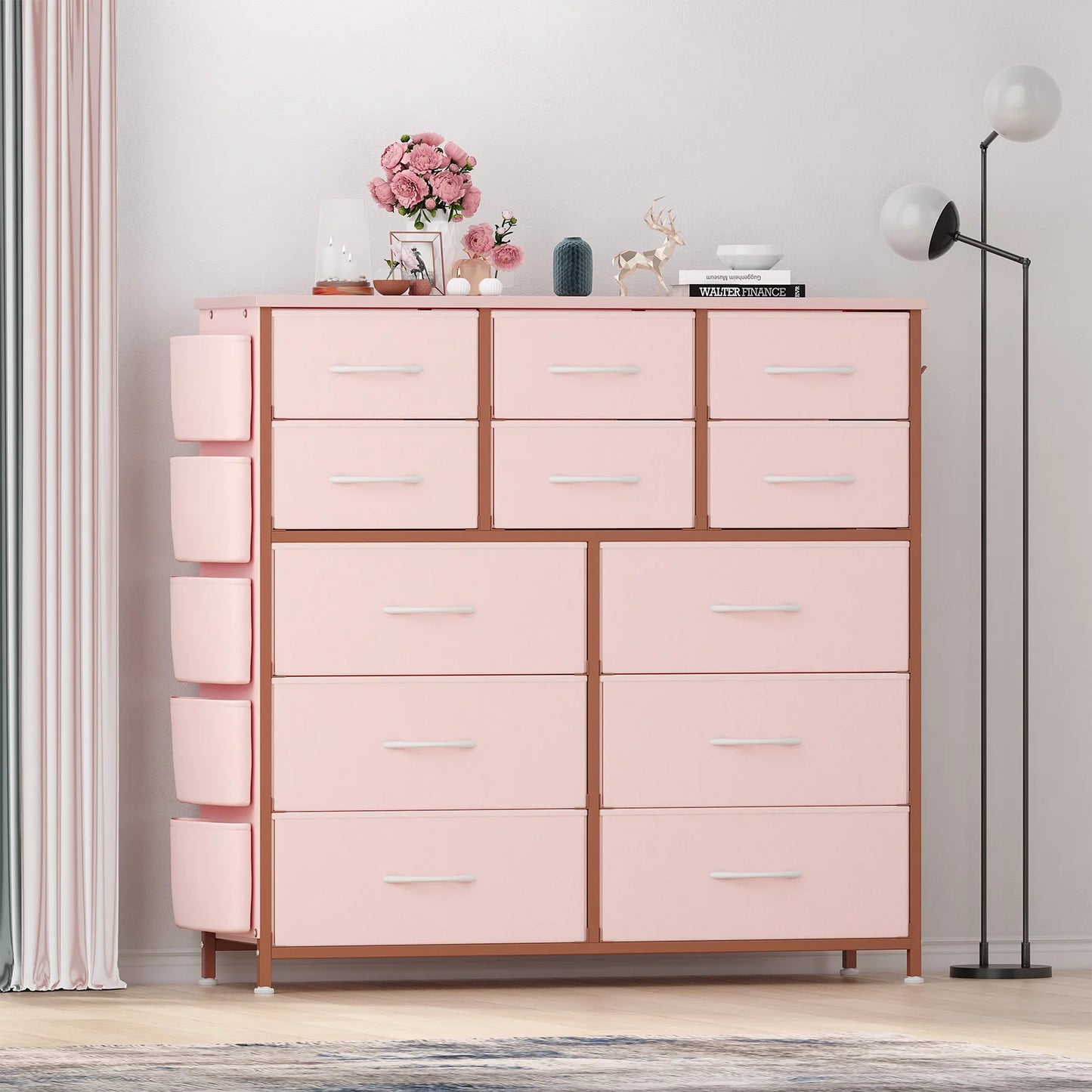 HiMISS 12 Drawer Fabric Storage Bedroom Dresser With Metal Frame