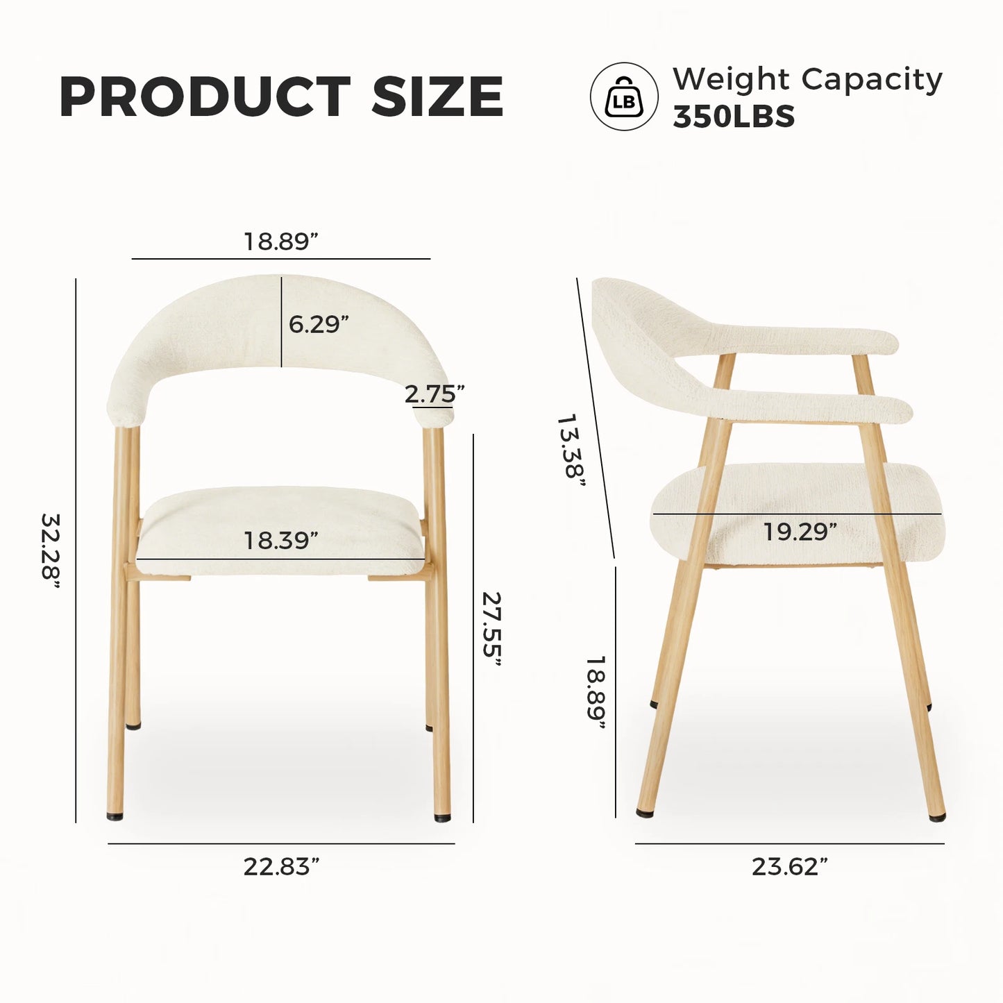 MCQ Ergonomic Office Chair Set Of 2 With Curved Backrest