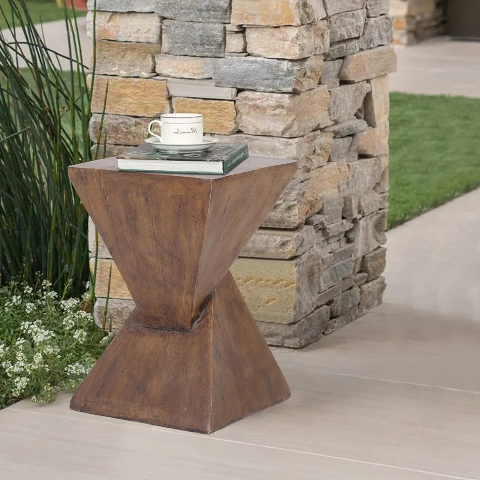 Luvodi Modern Lightweight Concrete Accent Table For Living Room