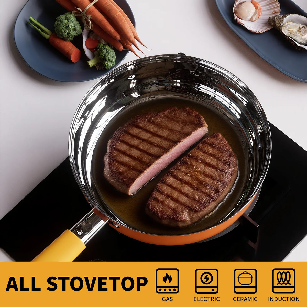 Stainless Steel Cookware Set Pots And Pans With Glass Lids