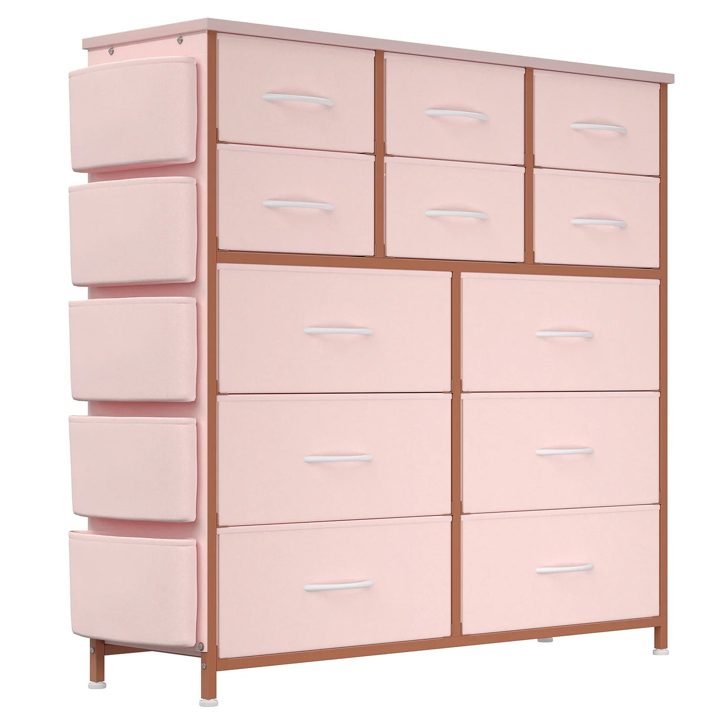HiMISS 12 Drawer Fabric Storage Bedroom Dresser With Metal Frame