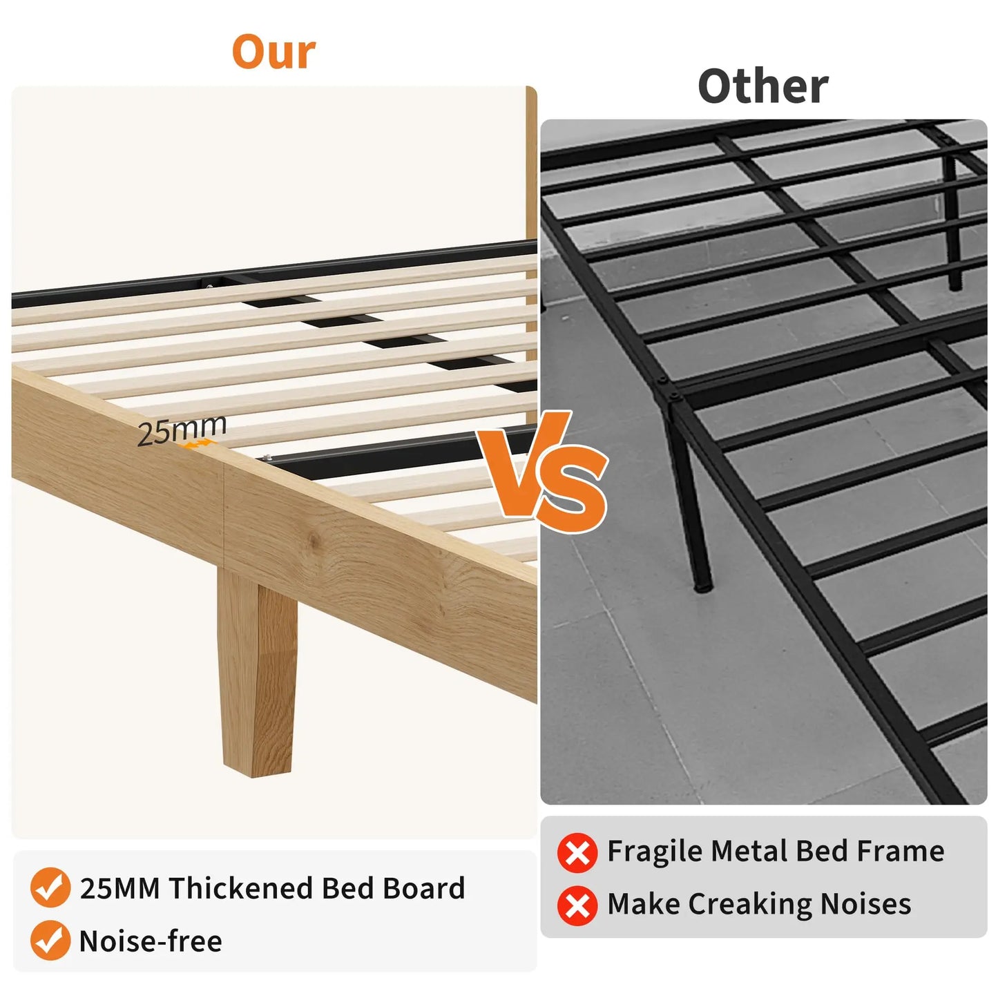 Rattan Bed Frame With Storage Headboard And LED Lighting