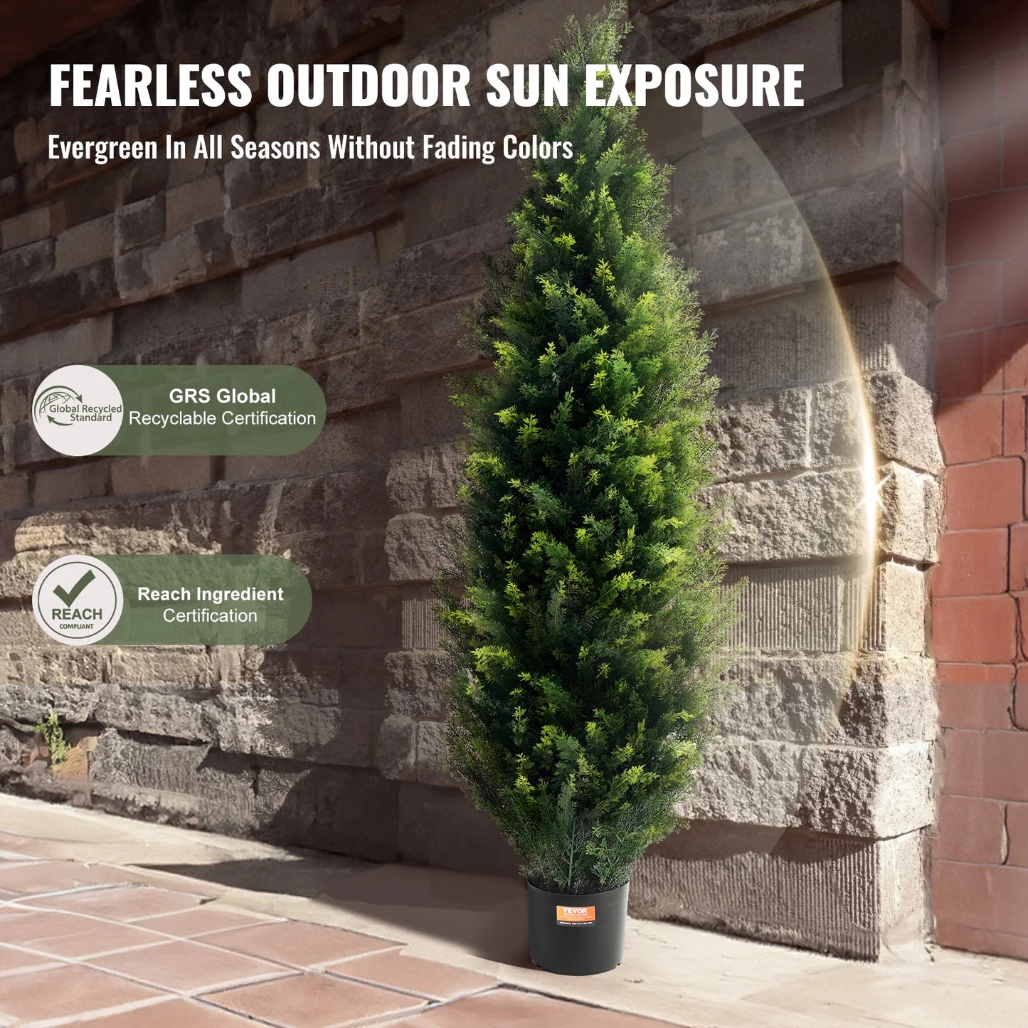 SucceBuy Artificial Cedar Topiary Tree Home Garden Decor