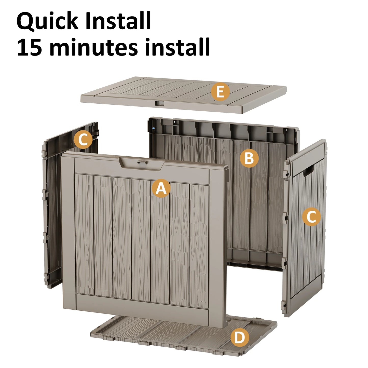 Resin Outdoor Deck Storage Box Waterproof UV Protection Lockable Patio