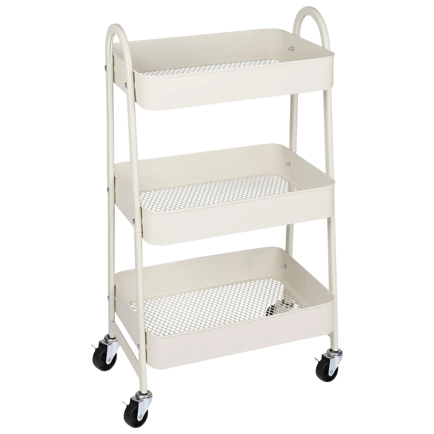 Jhk 3 Tier Rolling Kitchen Storage Cart With Lockable Wheels