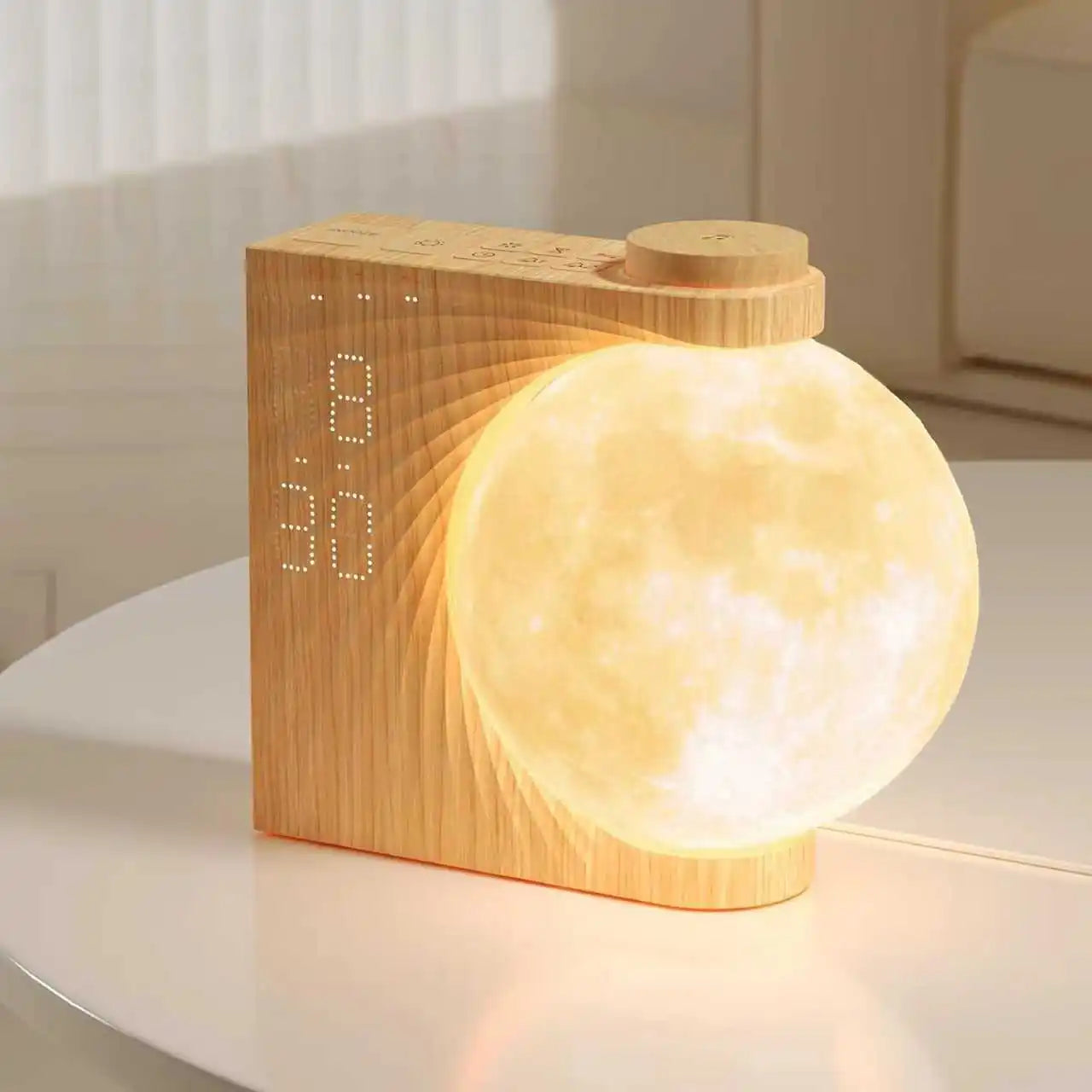 Reteyung Moon Lamp Sunrise Alarm With White Noise Sound Machine