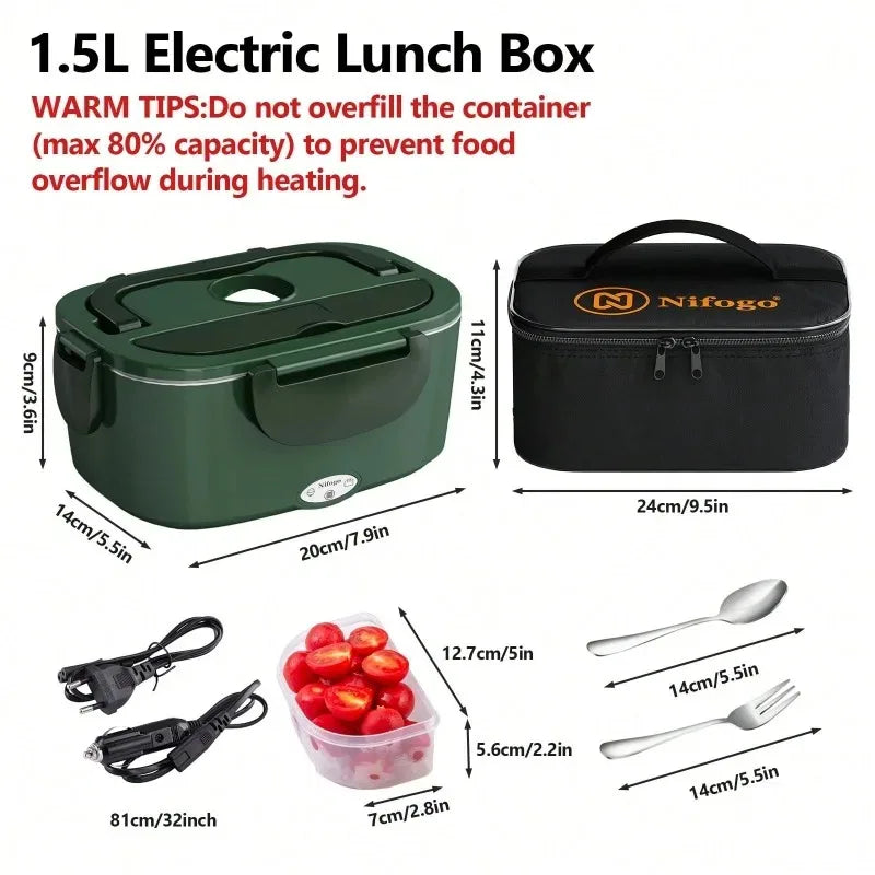 Stainless Steel Electric Lunch Box For Car And Office