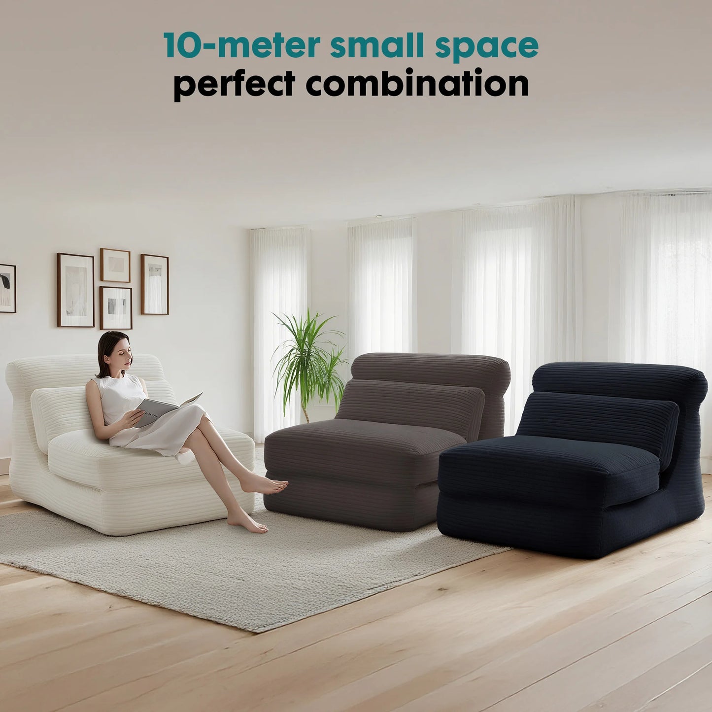 JHK Ergonomic Folding Sofa Bed With Integrated Lumbar Support