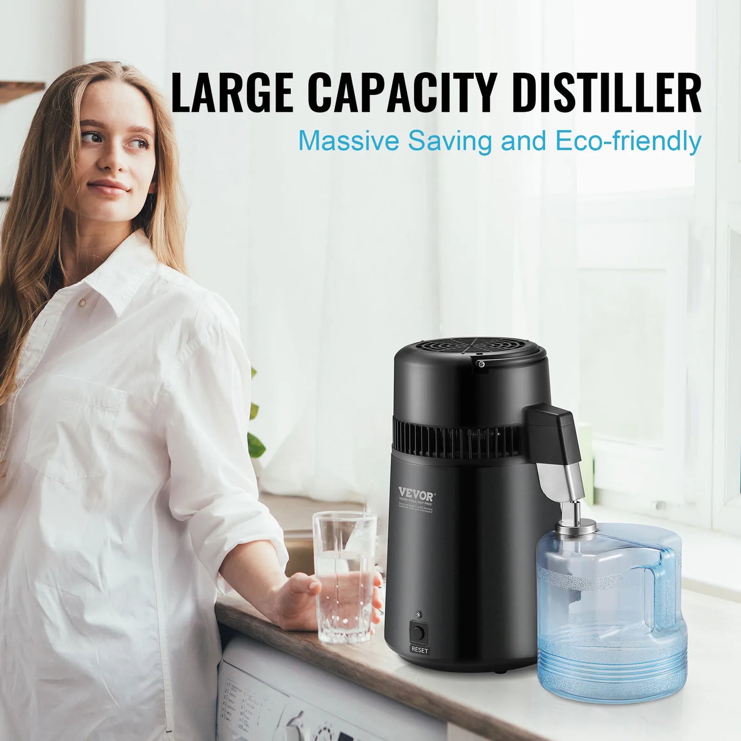 SucceBuy Countertop Water Distiller Machine For Pure Drinking Water