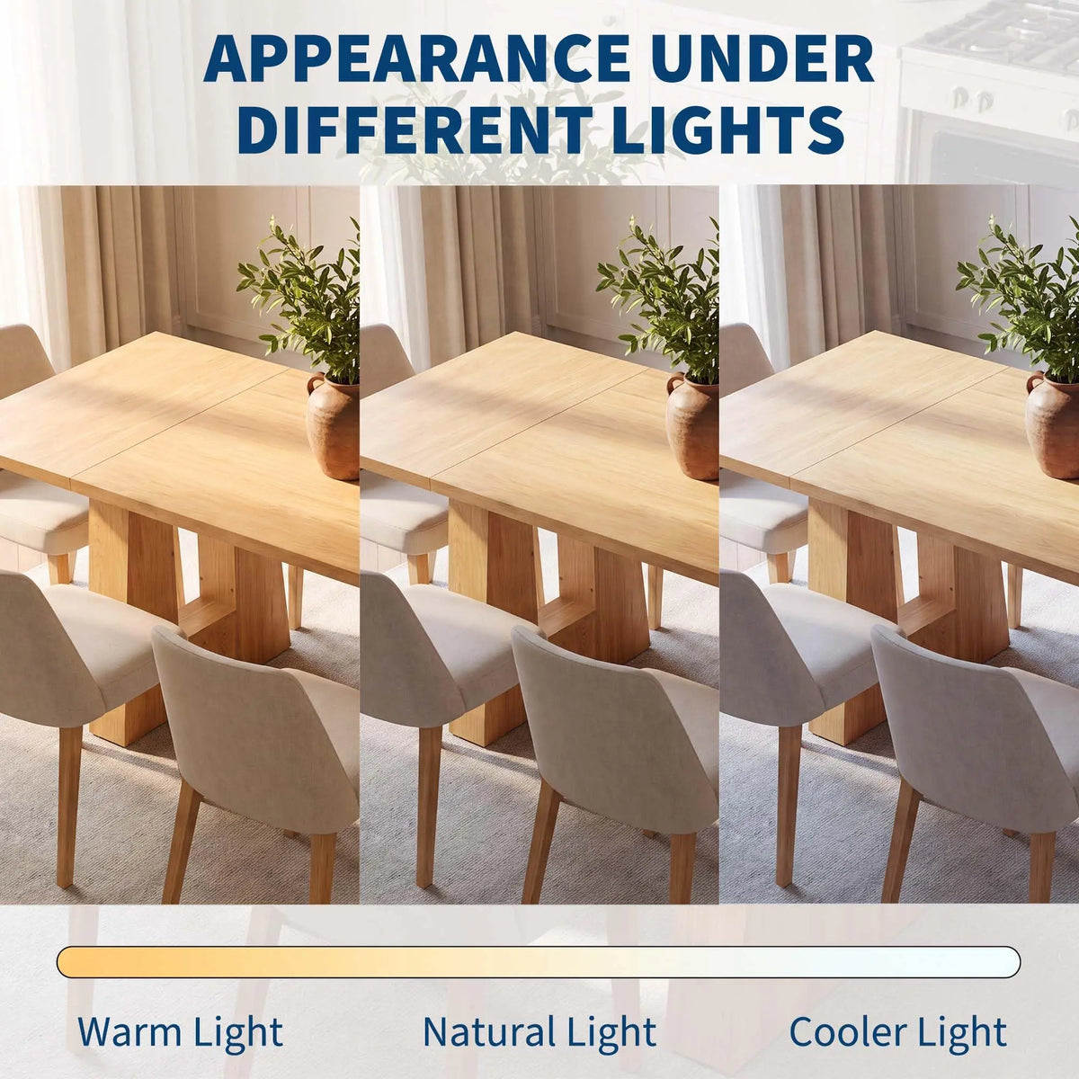 HiMISS Modern Wooden Dining Table For Kitchen And Dining Room