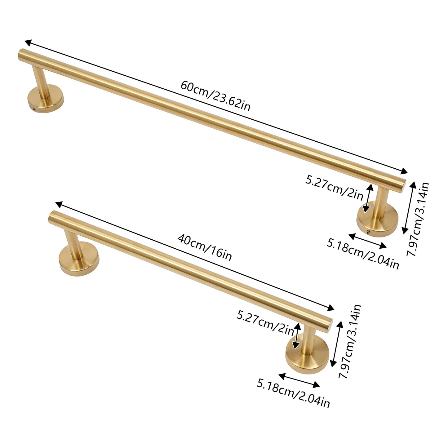 Stainless Steel Bathroom Hardware Set With Wall Mount Towel Rack