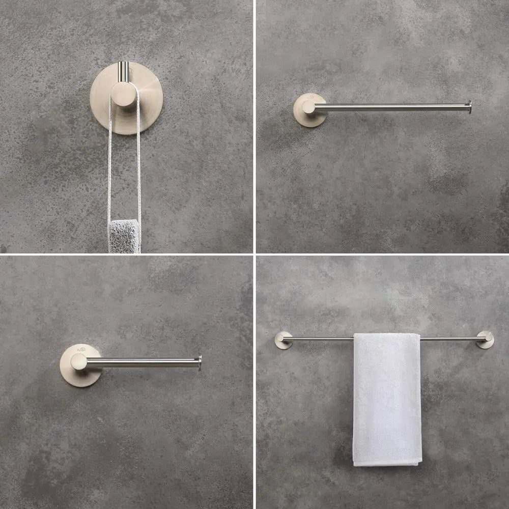 Circular Four Piece Bathroom Hardware Set With Towel Bar