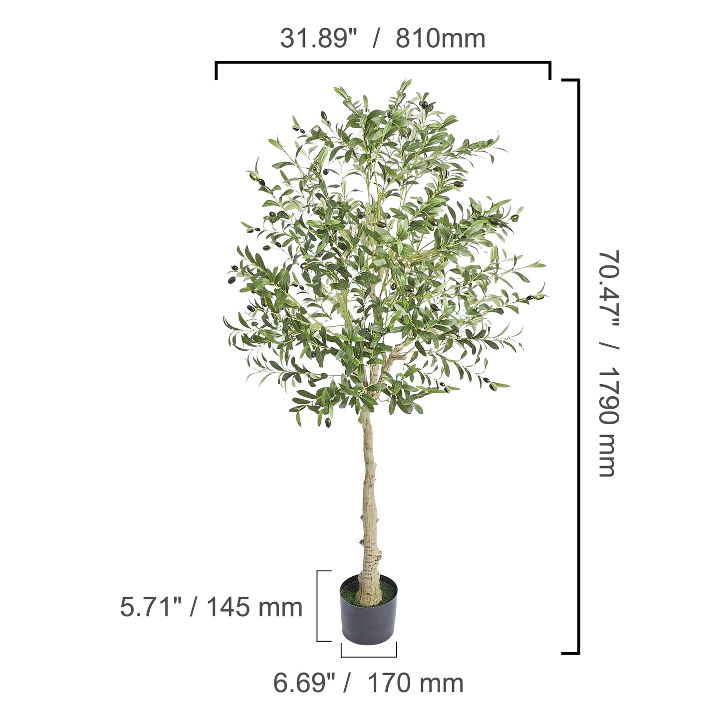 SucceBuy Artificial Olive Tree For Indoor Outdoor Home Decor