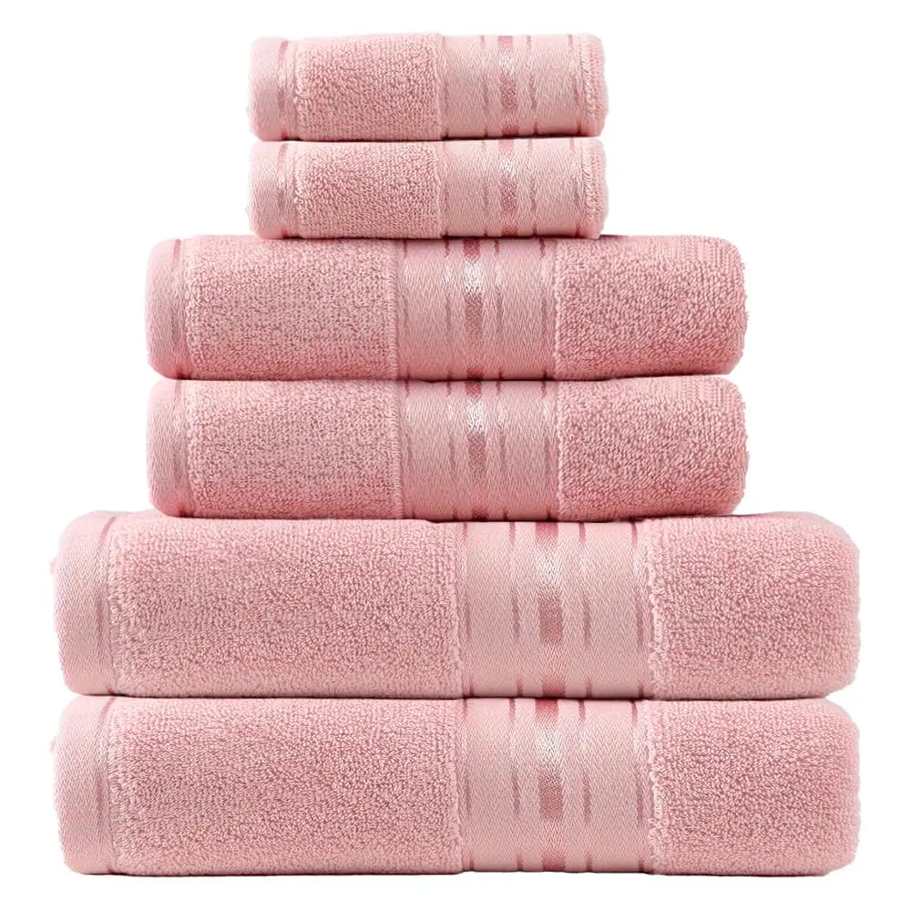 Luxurious 6 Piece Plush Cotton Turkish Bath Towel Set